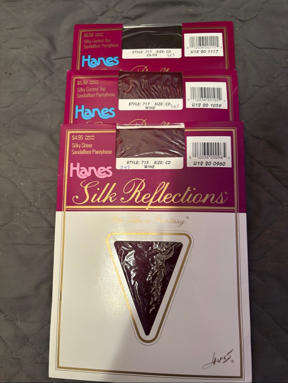 Hanes Silk Reflections Pantyhose - Wine and Olive 3 pair